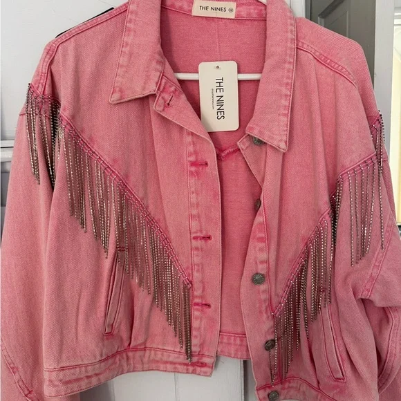 The Nines Pink Jean Jacket with Fringe - Picture 1 of 5